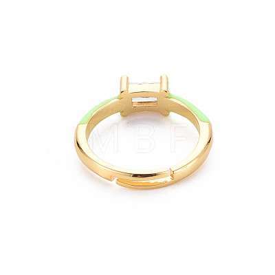 Brass Enamel Cuff Rings RJEW-T016-23-NF-1
