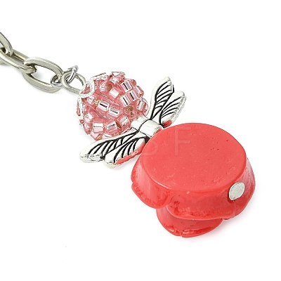 Resin & Alloy & Glass Keychain KEYC-MZ00015-01-1