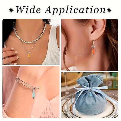 50Pcs 10 Colors Glass Pendants PALLOY-YW00184-1