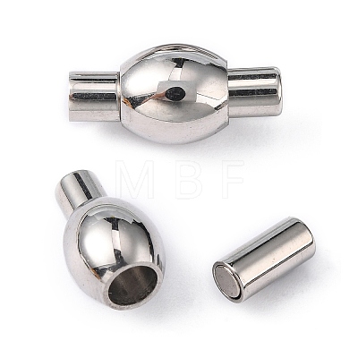 Tarnish Resistant Smooth 304 Stainless Steel Magnetic Clasps with Glue-in Ends STAS-Q141-1