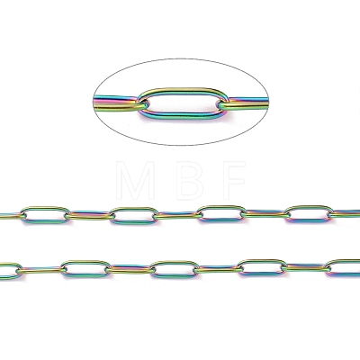 Ion Plating(IP) 304 Stainless Steel Paperclip Chains CHS-O010-01MC-1