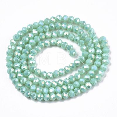 Electroplate Glass Beads Strands EGLA-A034-P6mm-B16-1