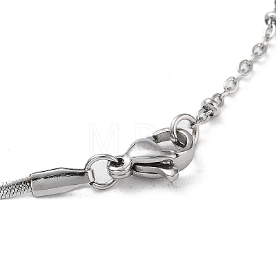 304 Stainless Steel with Plastic Bead Necklaces NJEW-Q335-01A-P-1