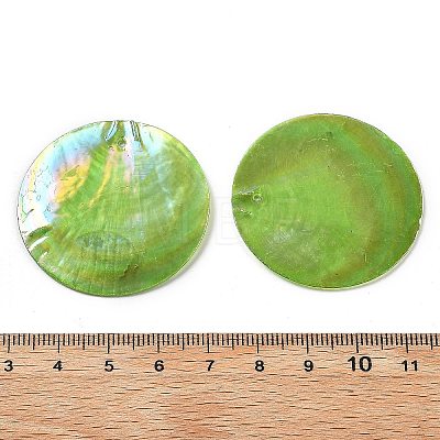 Spray Painted Natural Capiz Shell Pendants SSHEL-Z002-01A-1