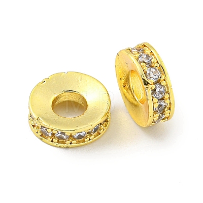 Brass Cubic Zirconia Spacer Beads KK-L215-004C-G04-1