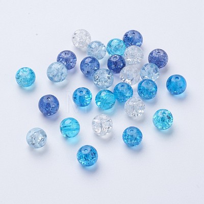 Baking Painted Crackle Glass Beads DGLA-X0006-8mm-11-1