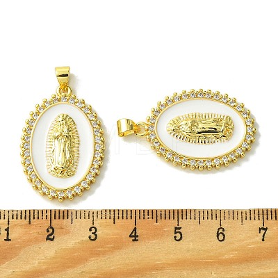 Real 18K Gold Plated Brass Micro Pave Cubic Zirconia Pendants KK-H472-11G-02-1