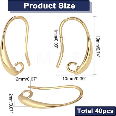 40Pcs Brass Earring Hooks KK-FH0004-42-1