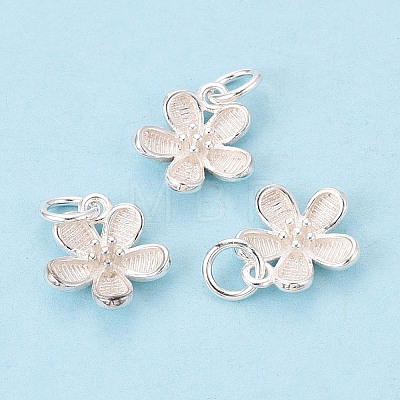925 Sterling Silver Flower Charms STER-T009-06S-1