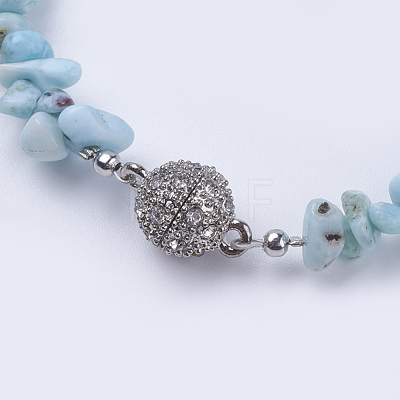 Natural Larimar Bracelets BJEW-JB03476-04-1