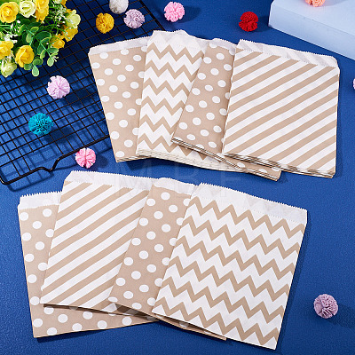 45Pcs 3 Styles Rectangle Kraft Paper Bags CARB-TA0001-14B-1