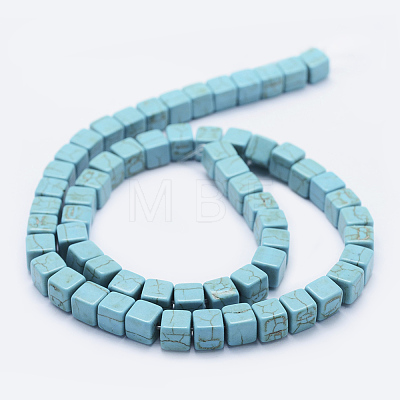 Synthetic Turquoise Beads Strands TURQ-F009-02-6x6mm-1