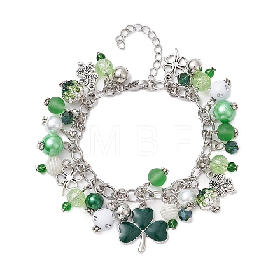 Alloy Multi Charms Chain Bracelets BJEW-JB11201-1