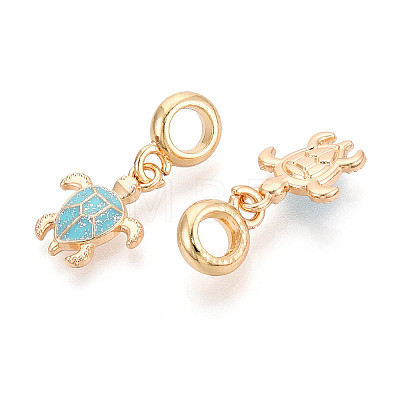 Alloy Enamel Sea Turtle European Dangle Charms FIND-B034-52G-01-1