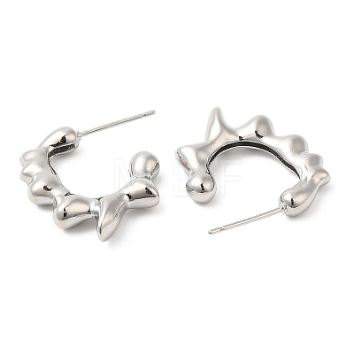 Brass Ring Melting Stud Earrings EJEW-Q770-12P-1
