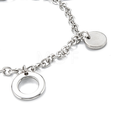 304 Stainless Steel Charm Bracelets STAS-A052-27P-1