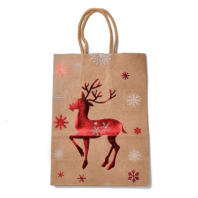 Christmas Theme Hot Stamping Rectangle Paper Bags CARB-F011-02B-1