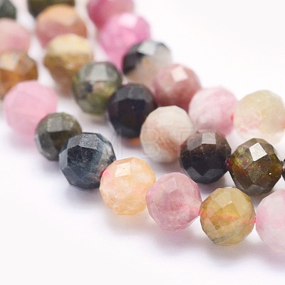 Natural Tourmaline Beads Strands G-O166-27-4mm-1