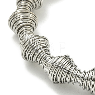 Non-Tarnish Adjustable 304 Stainless Steel Bicone Spring Wire Bracelets BJEW-H617-09P-1