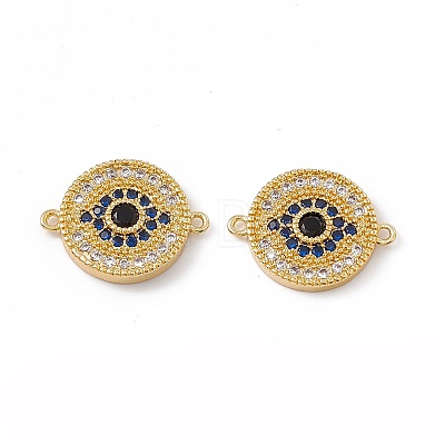 Brass Pave Cubic Zirconia Connector Charms KK-E068-VC075-1