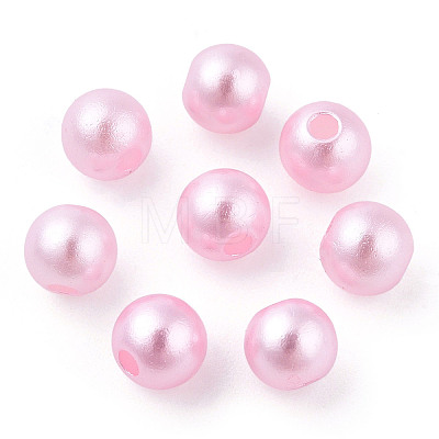 Spray Painted ABS Plastic Imitation Pearl Beads OACR-T015-05A-17-1