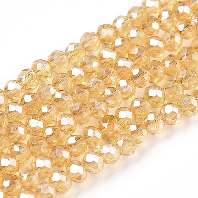 Electroplate Glass Beads Strands EGLA-A034-T3mm-A01-1