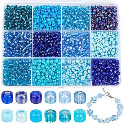 SUNNYCLUE 156G 12 Style Glass Seed Beads SEED-SC0001-33C-1