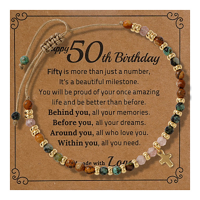 Birthday Brass Cross Charm Bracelets KZ7256-4-1