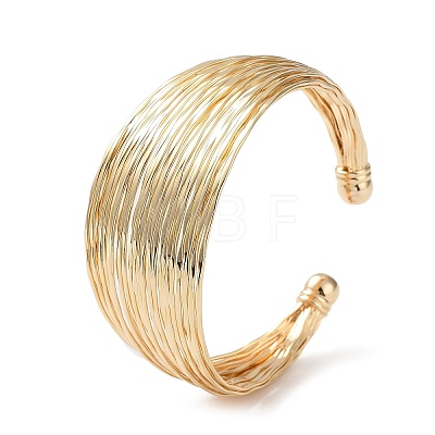 Brass Open Cuff Bangles BJEW-A144-01D-1