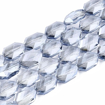 Electroplate Transparent Glass Beads Strands EGLA-S194-16B-1