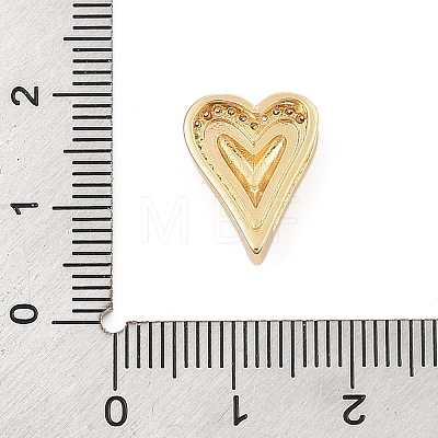 Brass Micro Pave Clear Cubic Zirconia Slide Charms ZIRC-I068-30G-1