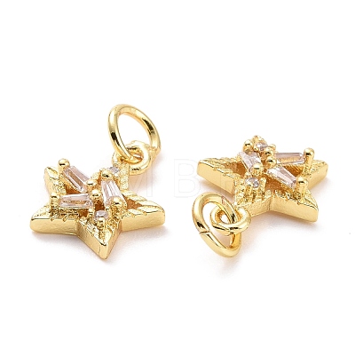 Brass Micro Pave Cubic Zirconia Charms ZIRC-A023-03LG-1