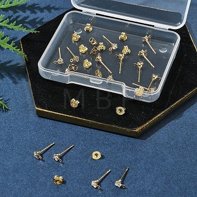 16Pcs Brass Stud Earring Findings KK-FS0001-57-1