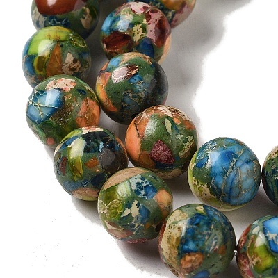 Dyed Natural Imperial Jasper Beads Strands G-Q161-A02-04-1