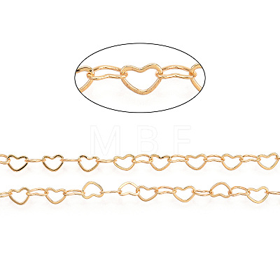 Brass Heart Link Chains CHC-Q003-02G-1