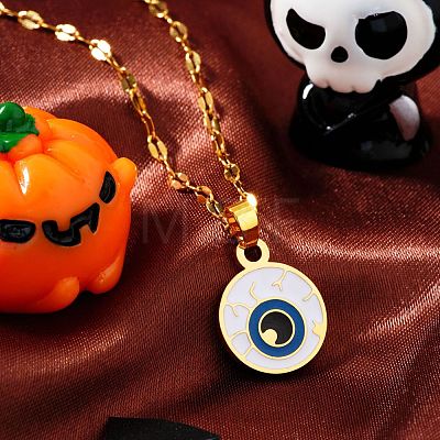 Halloween Stainless Steel Enamel Pendant Necklaces CH1357-1