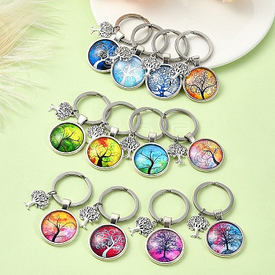 Alloy Glass Keychains KEYC-YW00008-01-1