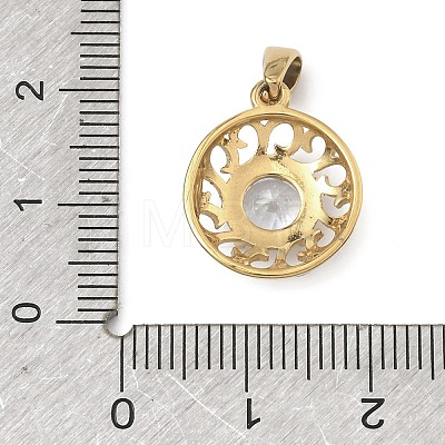 304 Stainless Steel Rhinestone Pendants STAS-A140-05C-G-1