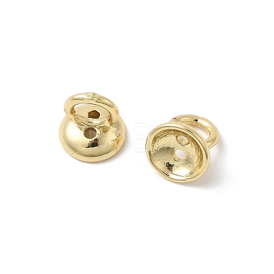 Brass Bead Cap Pendant Bails KK-Z137-02G-01-1