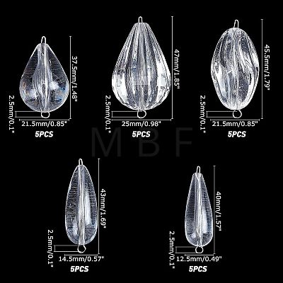 SUPERFINDINGS 25Pcs 5 Styles Acrylic Fishing Rig Floats FIND-FH0001-73-1