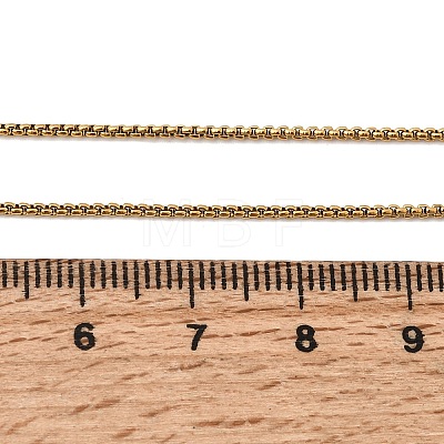 1.3MM Unisex 304 Stainless Steel Box Chain Necklaces NJEW-P356-08G-1