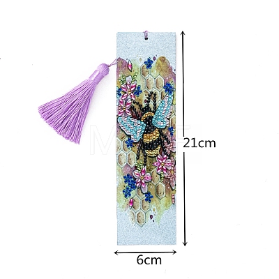 Bee Pattern DIY Diamond Painting Bookmark with Tassel Pendants Kits PW-WG0FB65-01-1