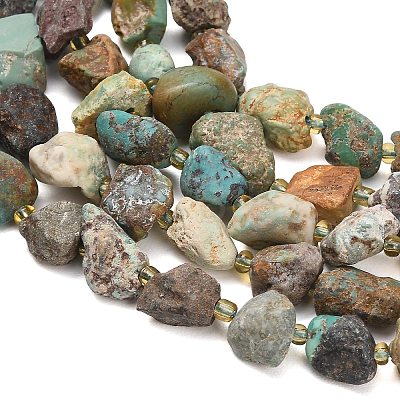 Raw Rough Natural HuBei Turquoise Beads Strands G-A322-B03-02-1