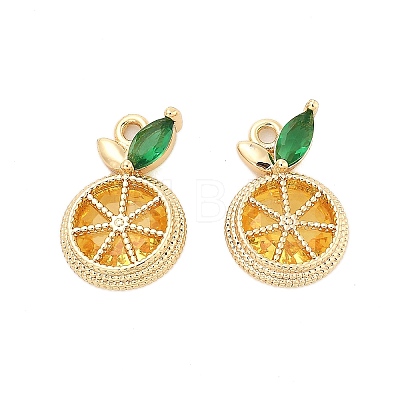 10Pcs Brass Micro Pave Cubic Zirconia Pendants KK-BBC0004-76-1