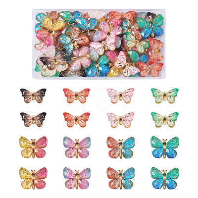 48Pcs 8 Styles Translucent Resin Pendants FIND-SW0001-27-1