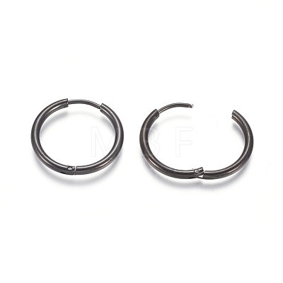 304 Stainless Steel Huggie Hoop Earrings EJEW-F111A-20mm-B-1