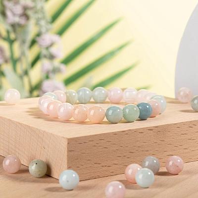 100Pcs 8mm Natural Morganite Round Beads DIY-LS0002-44-1