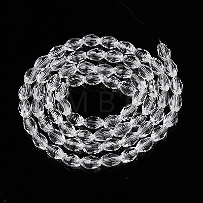 Transparent Glass Beads Strands EGLA-A037-T6x8mm-D01-1