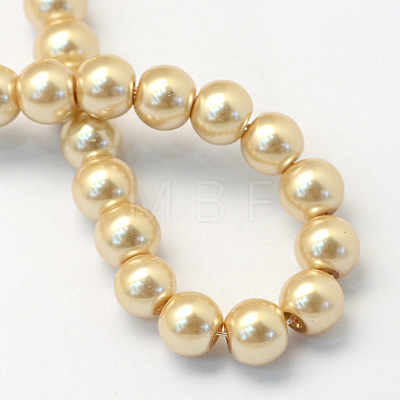 Baking Painted Pearlized Glass Pearl Round Bead Strands HY-Q003-10mm-42-1