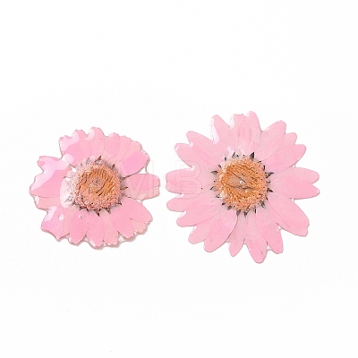 Opaque Resin Flower Cabochons RESI-L036-07B-1